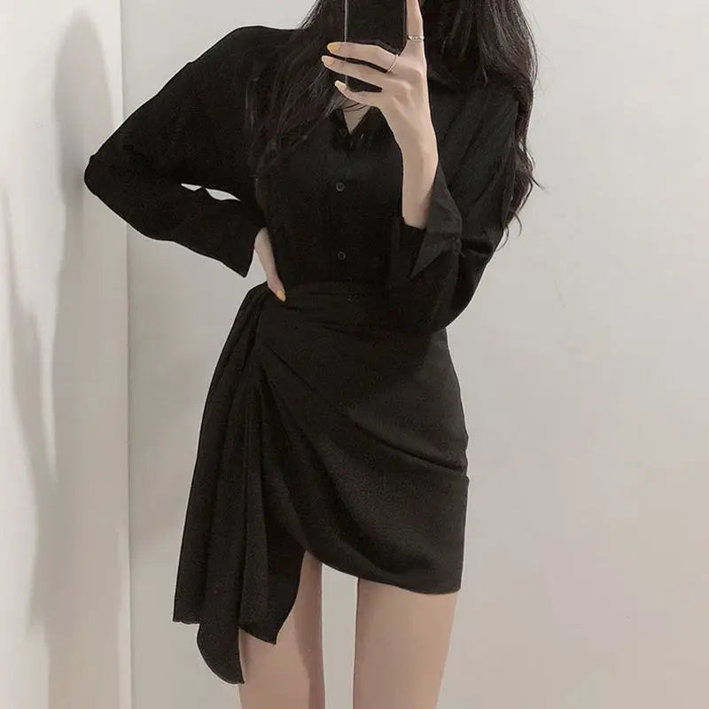 Summer 2025 Irregular A-Line Skirt for Women in Polyester