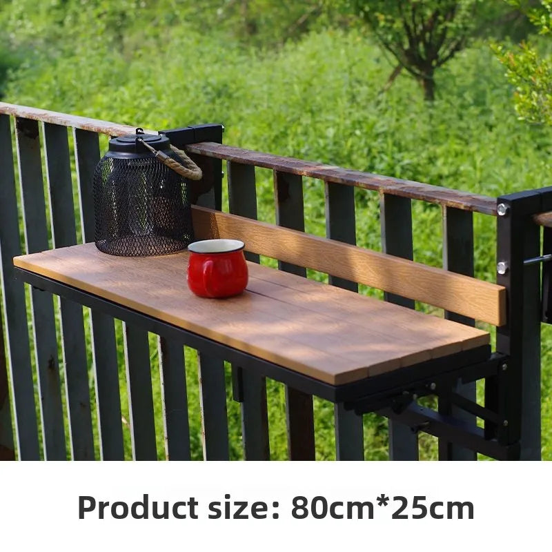 Portable Wooden Folding Outdoor Table for Balconies and Camping