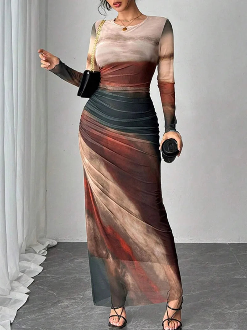 Women's Vintage Halter Maxi Dress in Polyester for Juniors