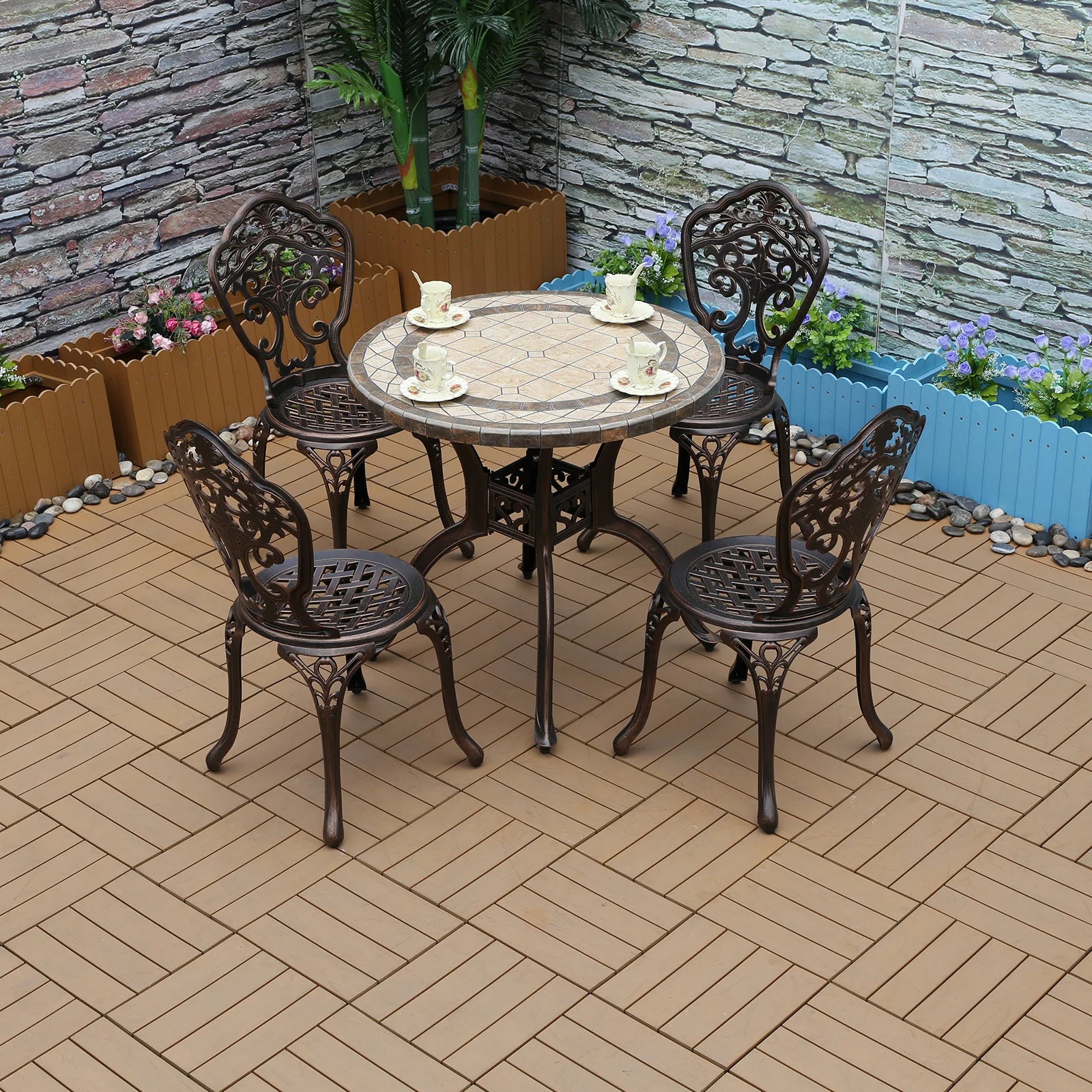 Aluminum Frame Round Bistro Table for Outdoor Dining