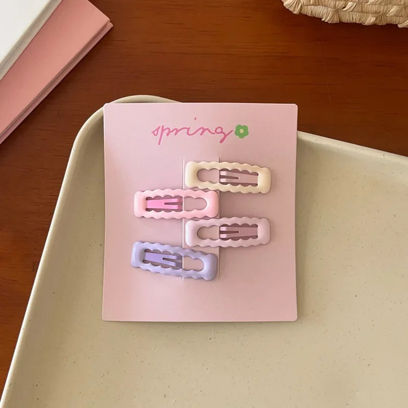 Cute Colorful Geometric Hair Clips Set for Girls