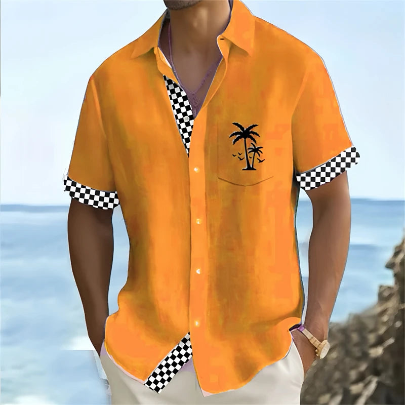 Men's Casual Hawaiian Shirt Short Sleeved 6XL Beach Wear