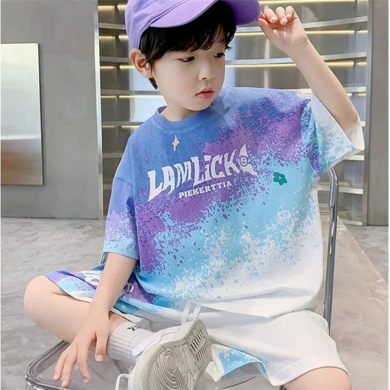 Boys Basketball Sports Suit Summer Outfit 2 Piece Set