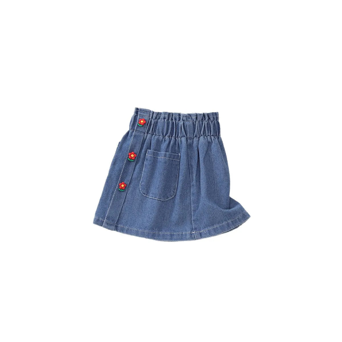Girls' High Waisted Denim Midi Skirt for Summer 2025