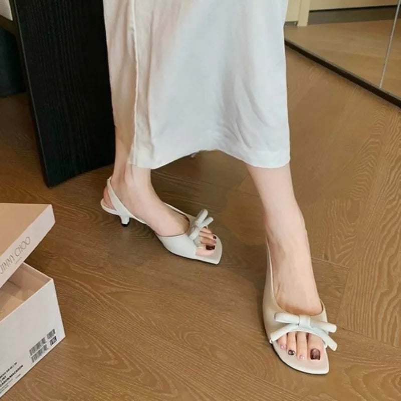 KLYH Elegant High Heeled Sandals for Women with Butterfly Knot