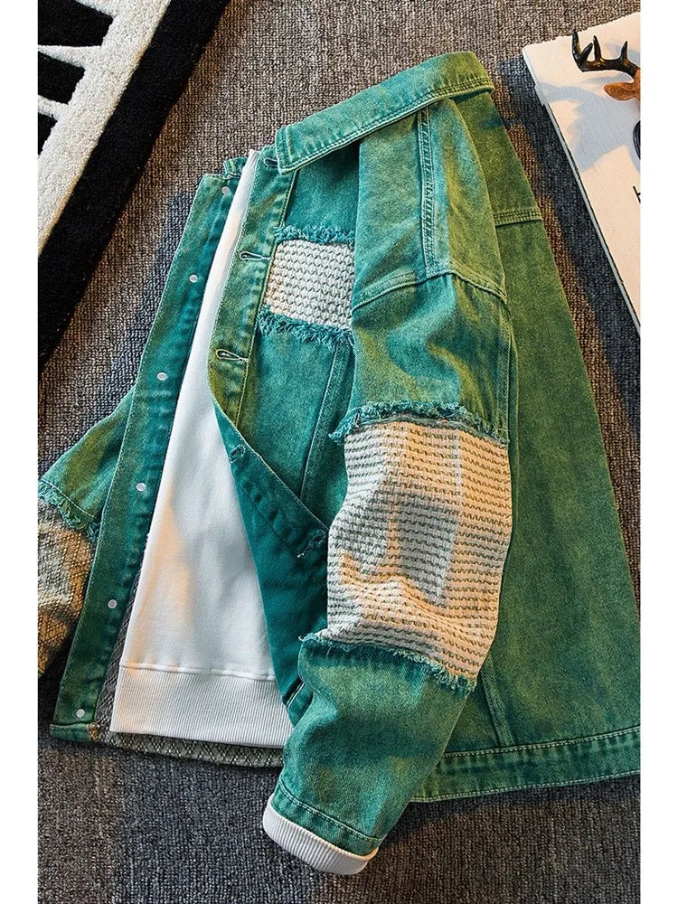 2024 Spring and Autumn Fashion Vintage Plus-Size Jacket Men's Casual Relaxed Comfortable Breathable High-Quality Denim Jacket