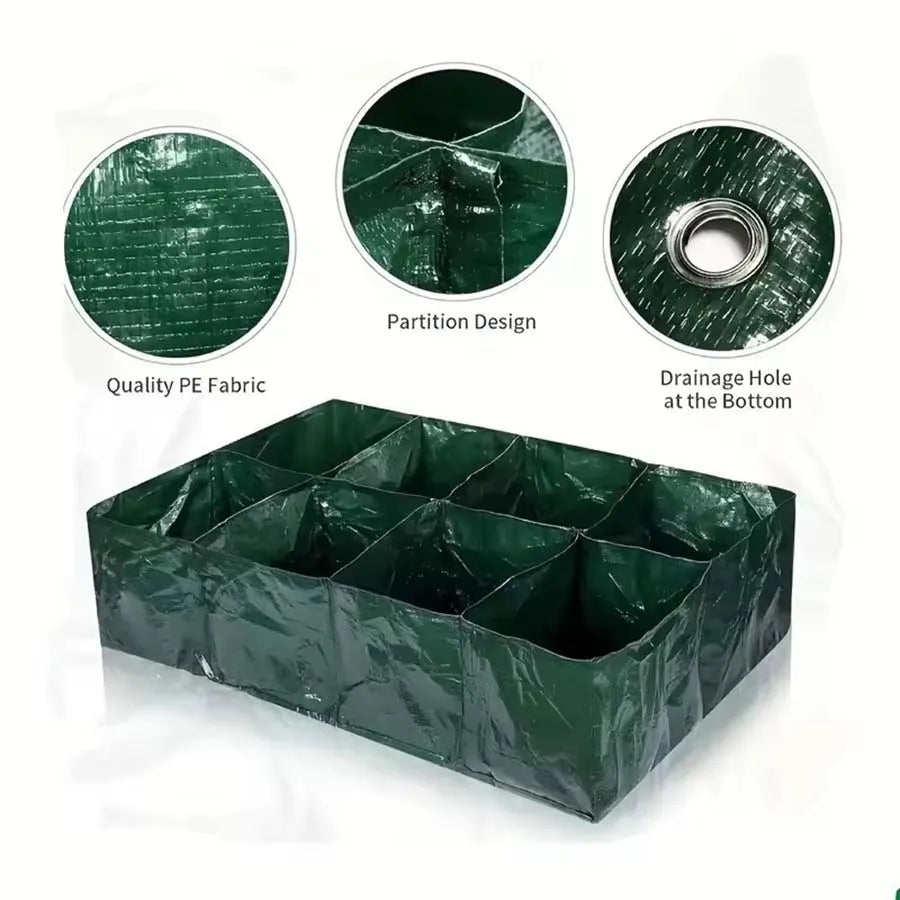 Dark Green Plastic Grow Bags for Garden Planters Outdoor