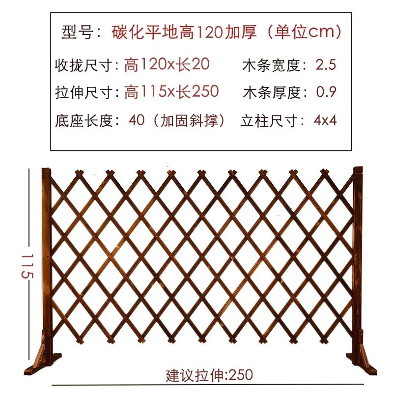 Expandable Spruce Wood Fence Indoor Outdoor Pet Barrier Garden Divider