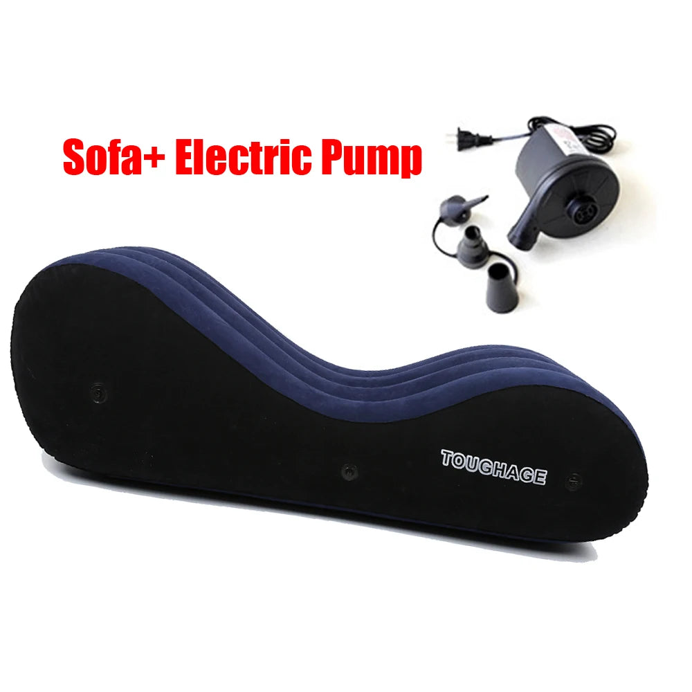 S-shaped Portable Inflatable Sofa Bed for Couples