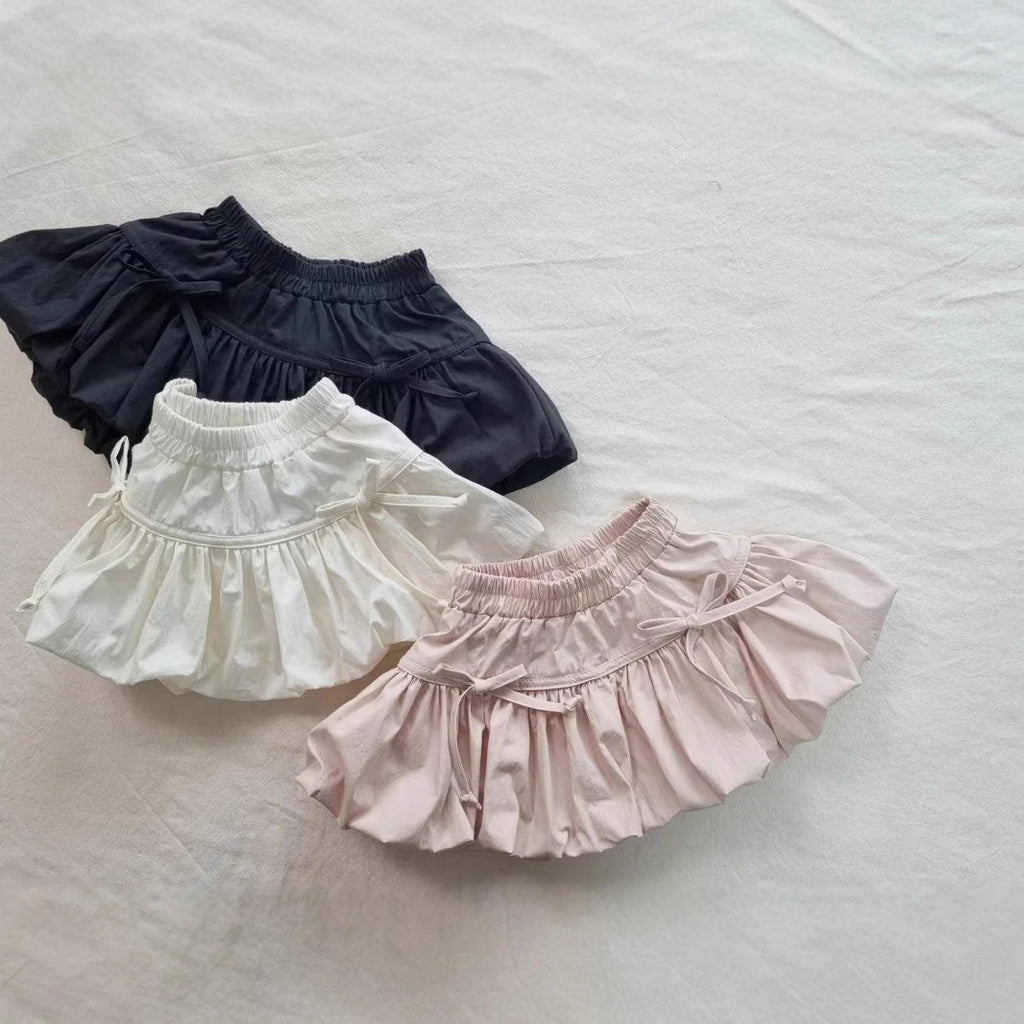 Korean Style Girls Mini Skirt with Ruffles for Summer
