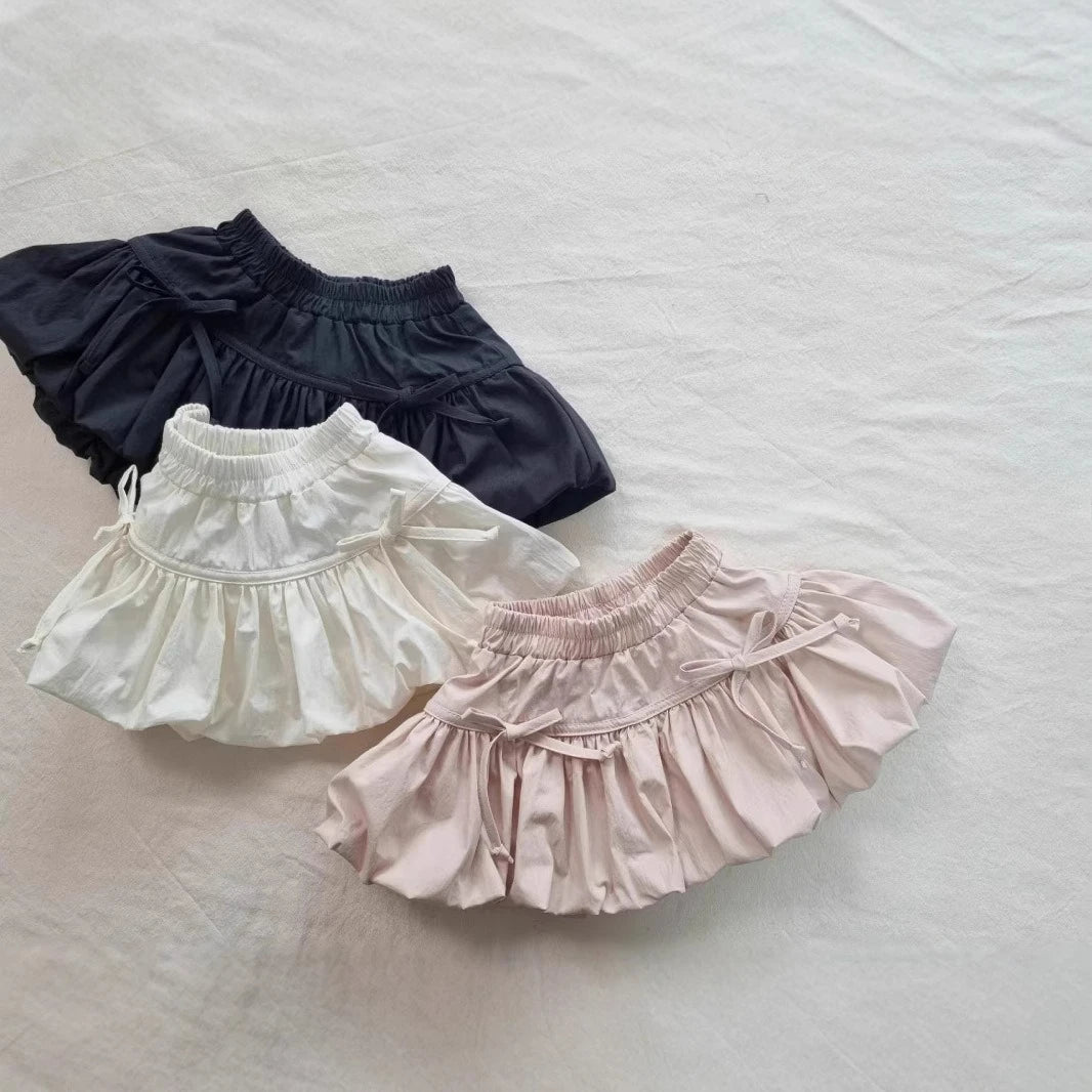 Korean Style Girls Mini Skirt with Ruffles for Summer