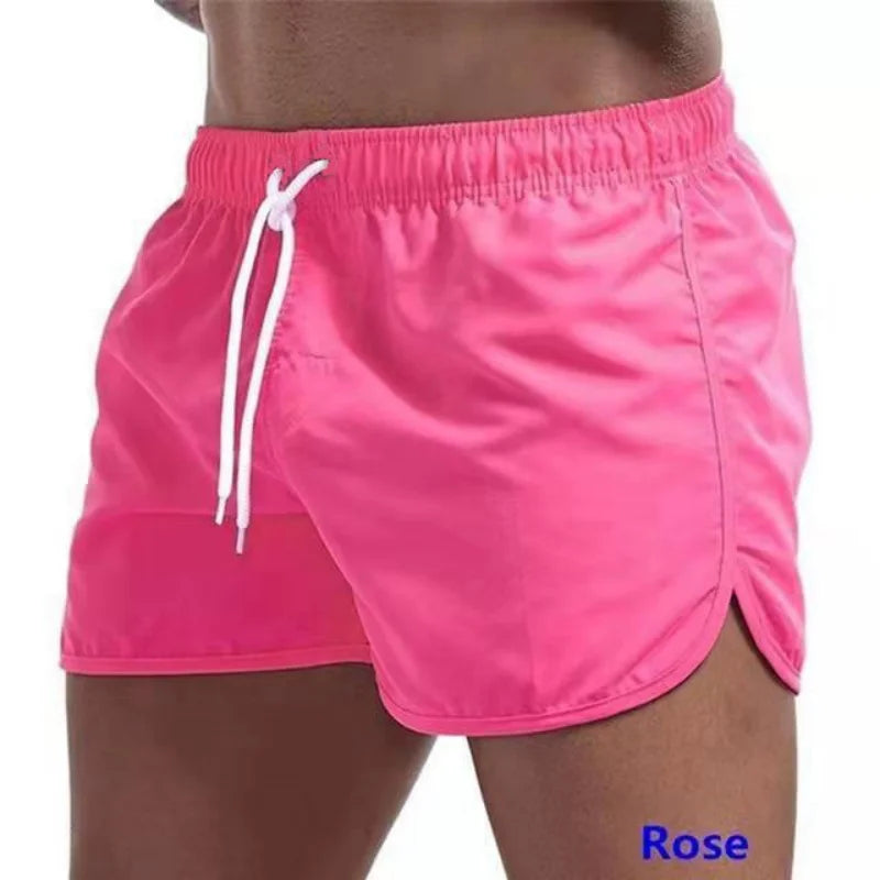 Men's Casual Summer Swim Shorts in Solid Polyester