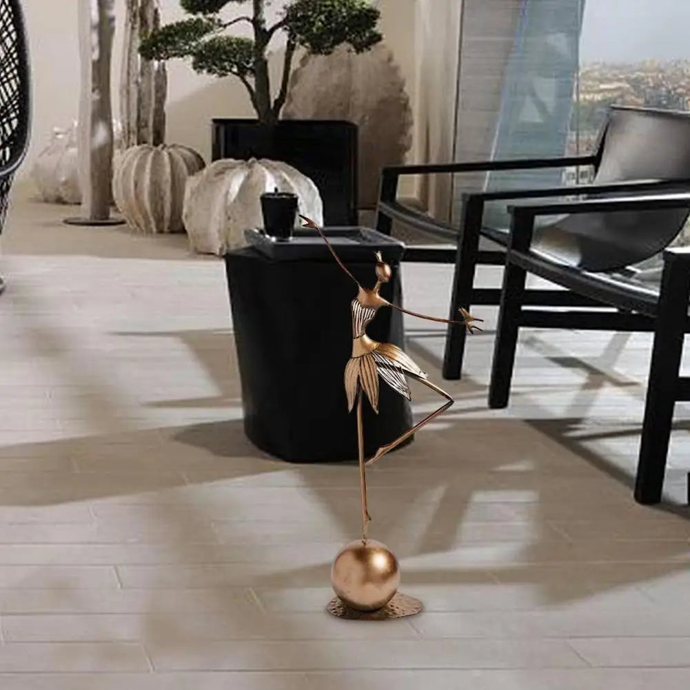 Vintage Metal Dancing Girl Statue for Garden Decoration