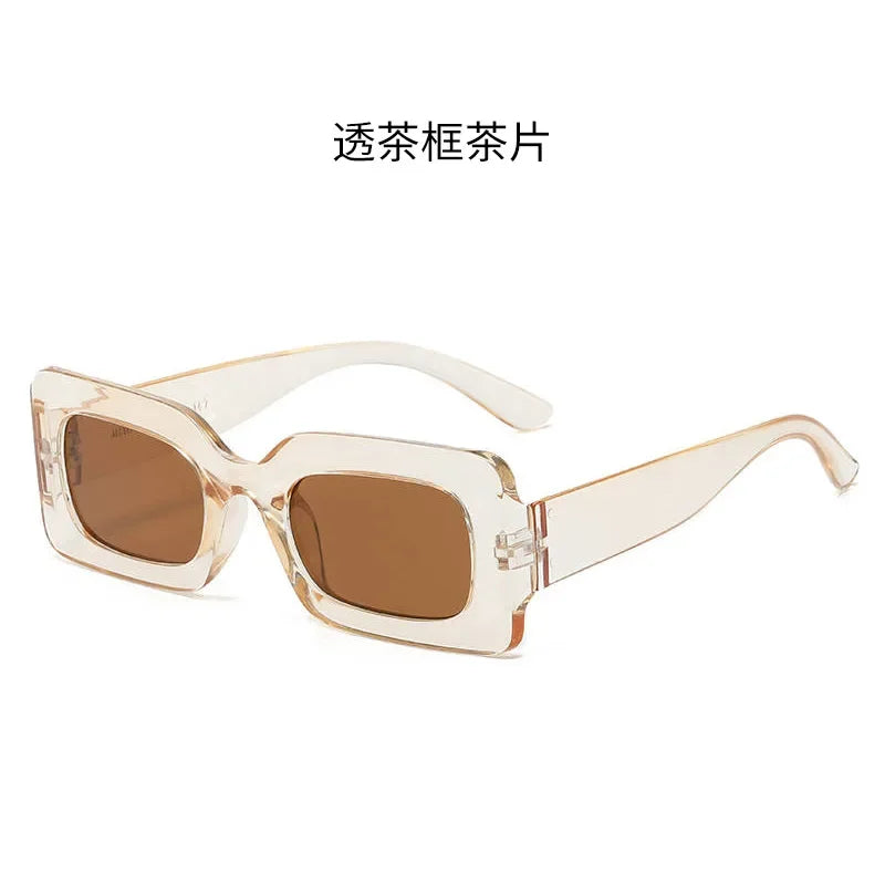 Vintage Rectangle Frame Sunglasses for Women by MOONBIFFY
