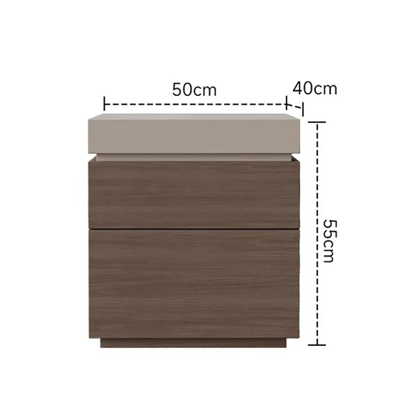 Solid Wood Nightstand with Hidden Compartment in Modern Style