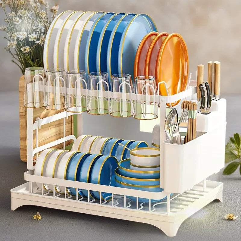 Double-layer Stainless Steel Kitchen Bowl Drain Rack