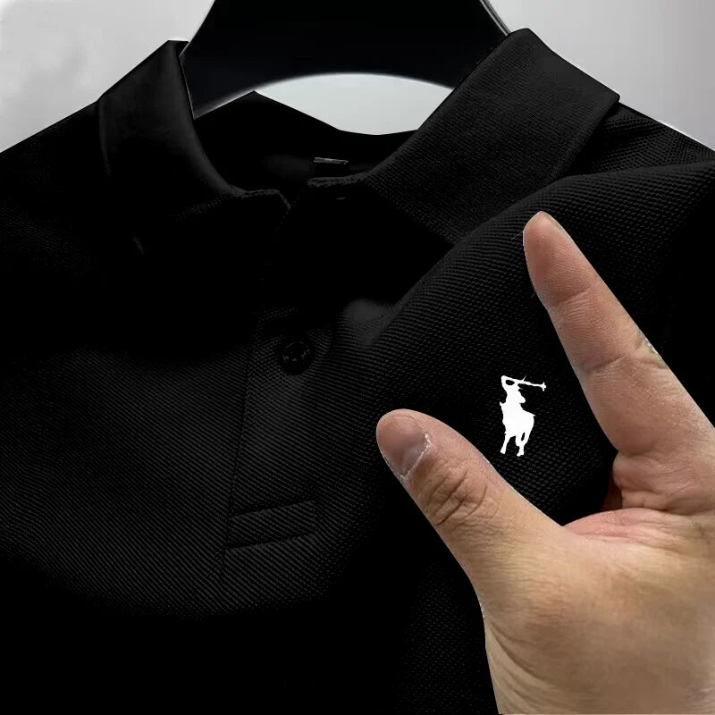 Men's Polo shirt with multiple color options.Small horse print collar short-sleeved T-shirt. Business casual breathable golf top