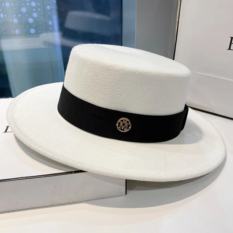 Elegant Women's Fedora Hat with Ribbon for Spring and Autumn