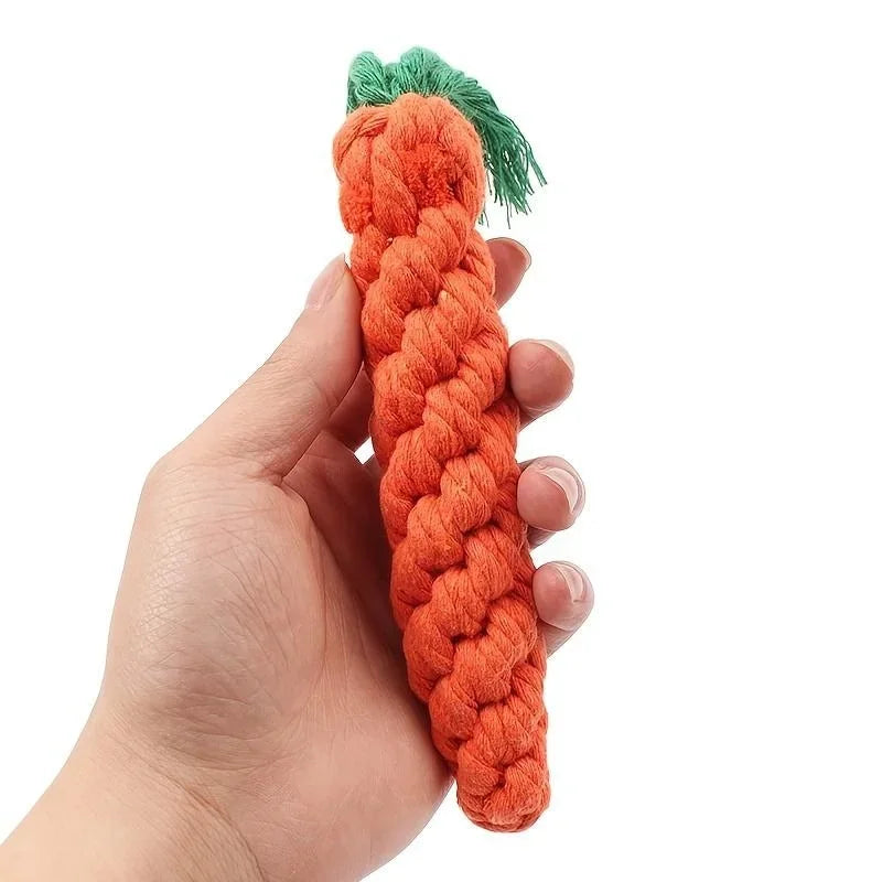 Cotton Rope Weaving Carrot Toy for Dogs