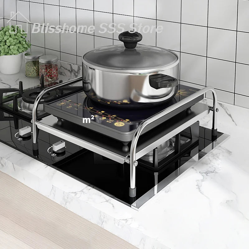 Stainless Steel Induction Cooker Rack Multifunctional Kitchen Shelf
