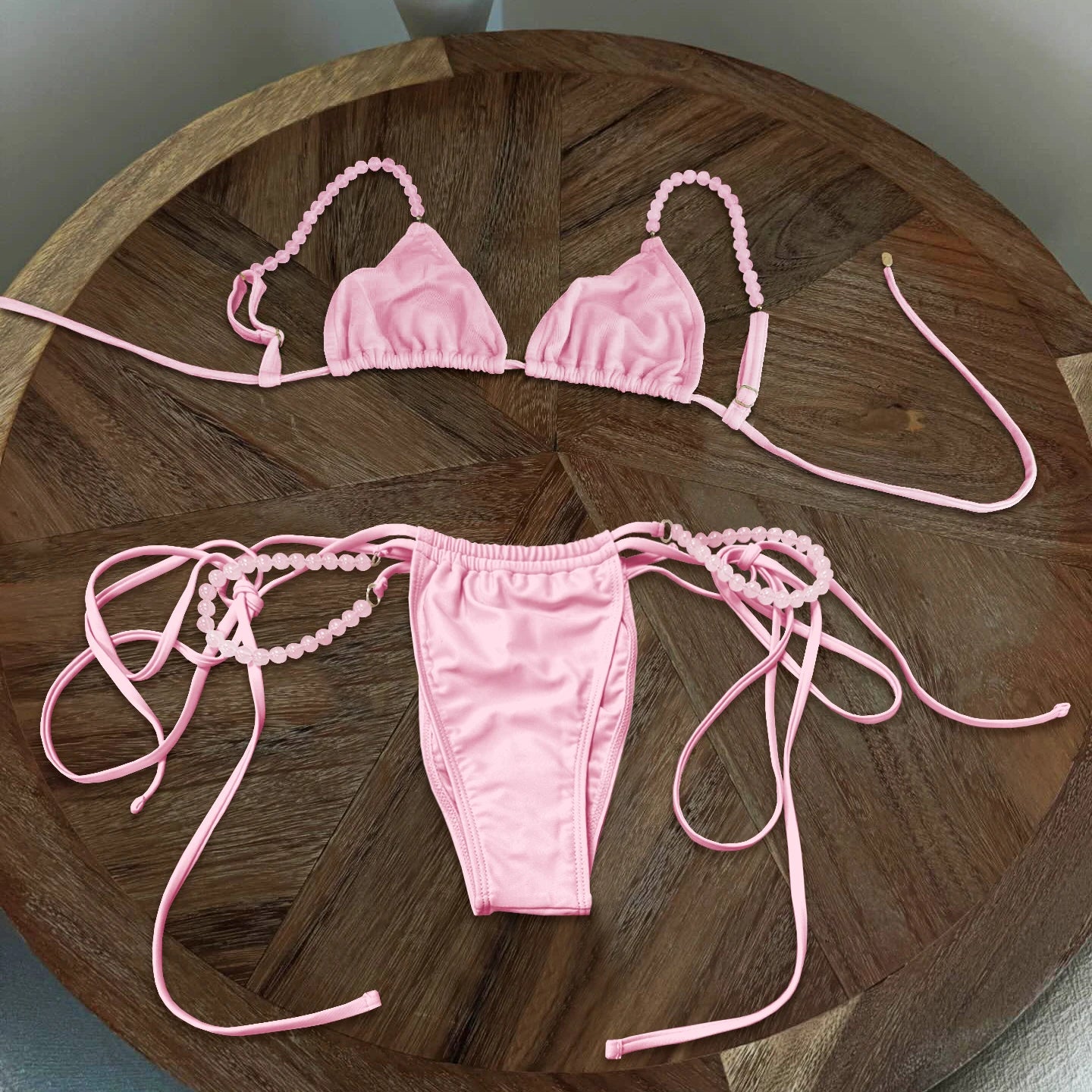 Shiny Bandeau Bikini Swimsuit for Women by MALEY LifeStyle