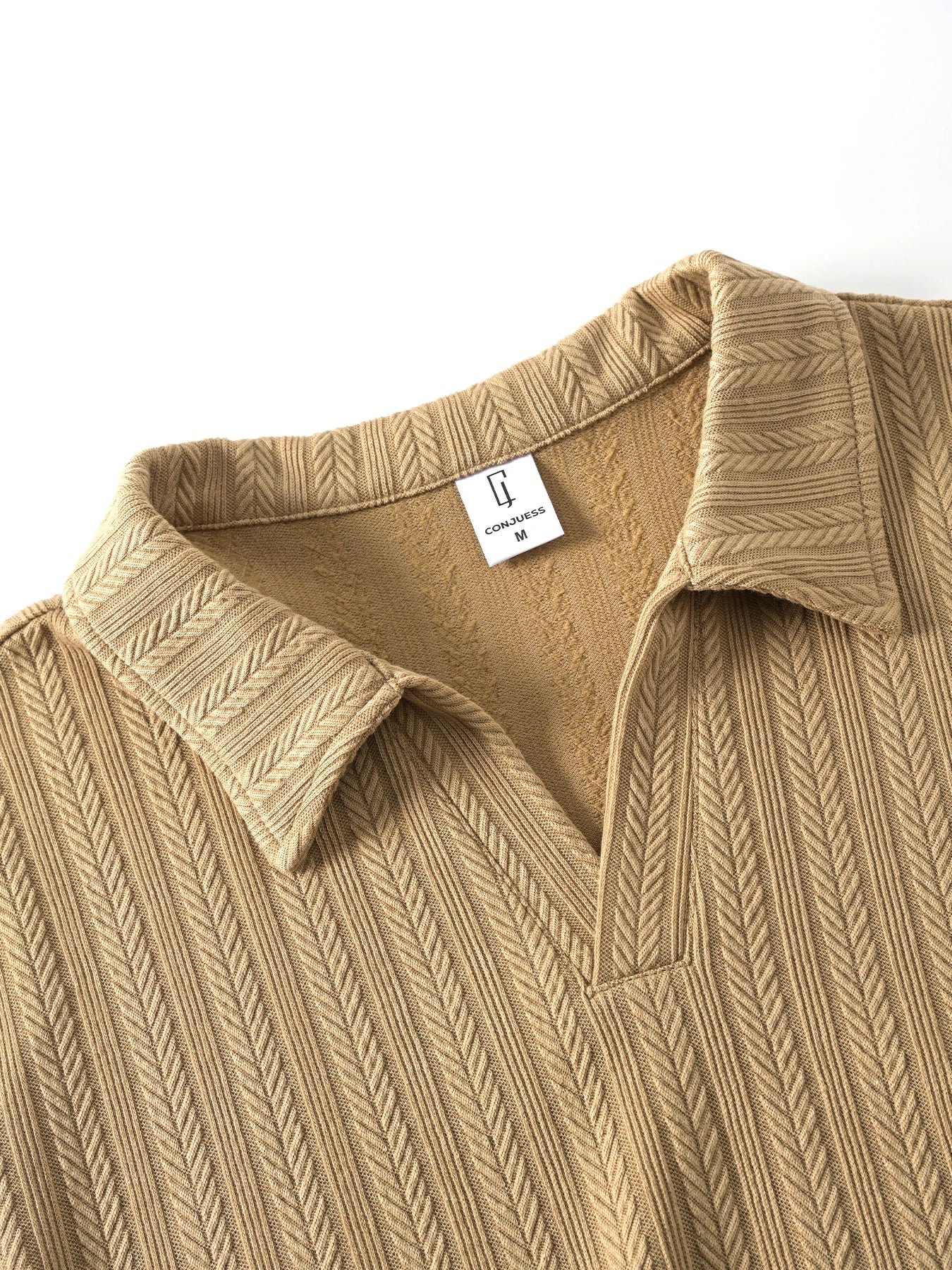 Men's Vertical Textured Polo T‑Shirts Summer Outfits Man Clothes Casual Lapel Short Sleeve Tops
