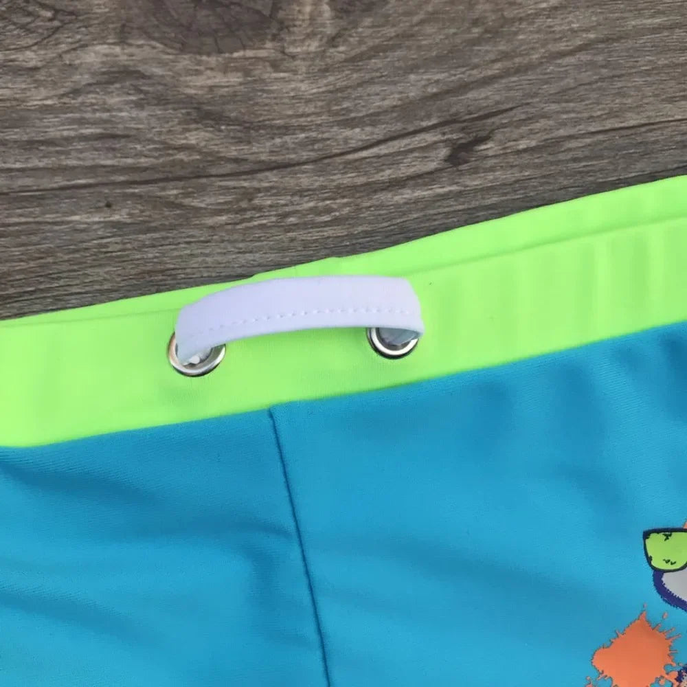 Boys Shark Print Swim Trunks 2024 Summer Swimwear