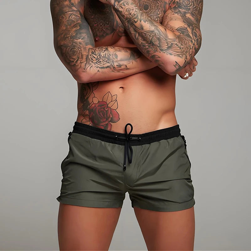 Men's Quick Dry Polyamide Swim Trunks with Liner for Beach Sports