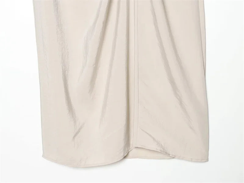 Guobioziy Women's A-Line Midi Skirt in Polyester for Spring