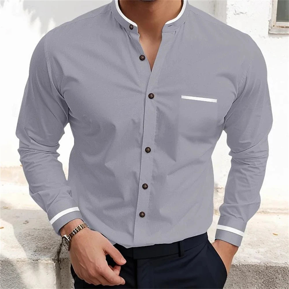 Men's Casual Long Sleeve Shirts in Solid Colors for Everyday Wear