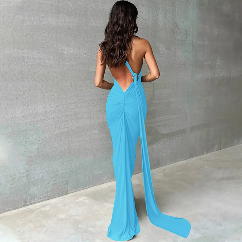 Elegant Backless Maxi Dress for Women by SINOSENSE