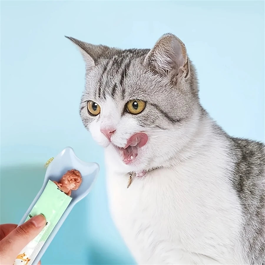 Cat Strip Squeeze Spoon for Mess-Free Feeding