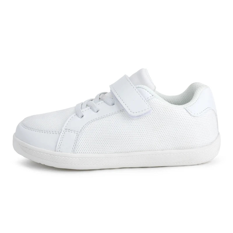Girls Barefoot Sneakers in White Pink for Ages 4-6