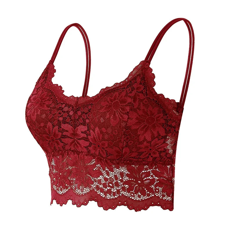 Lace Wireless Bralette for Women - Comfortable Solid Color Design