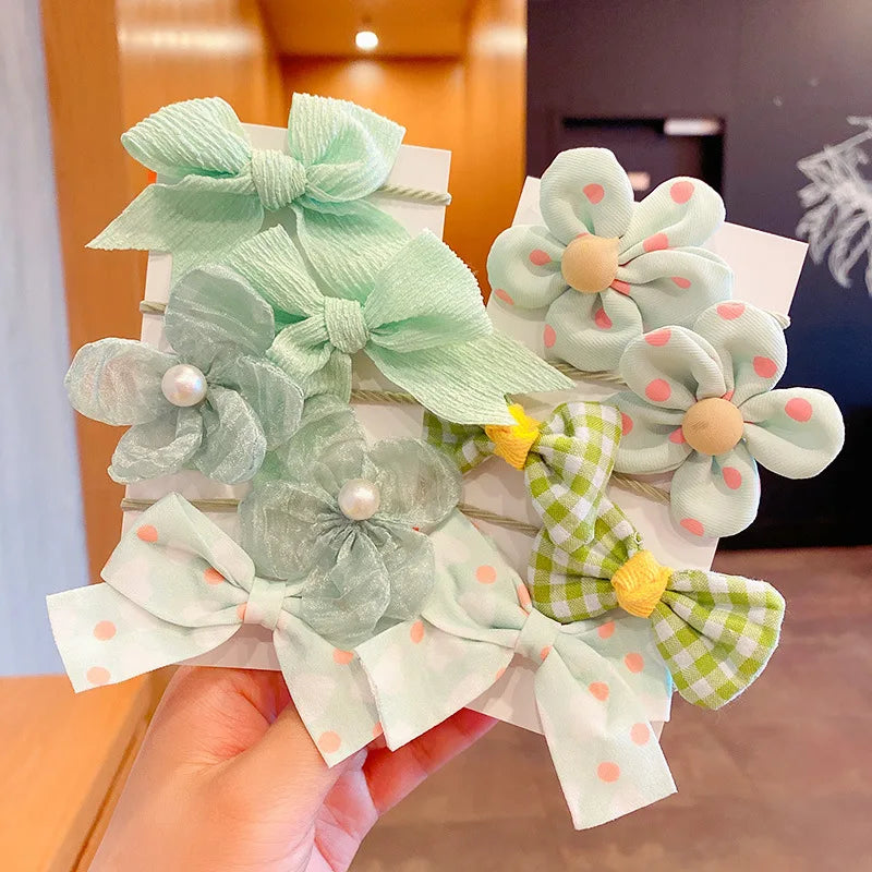 Aesthetic Hair Scrunchies for Girls - 10pcs Canvas Headbands