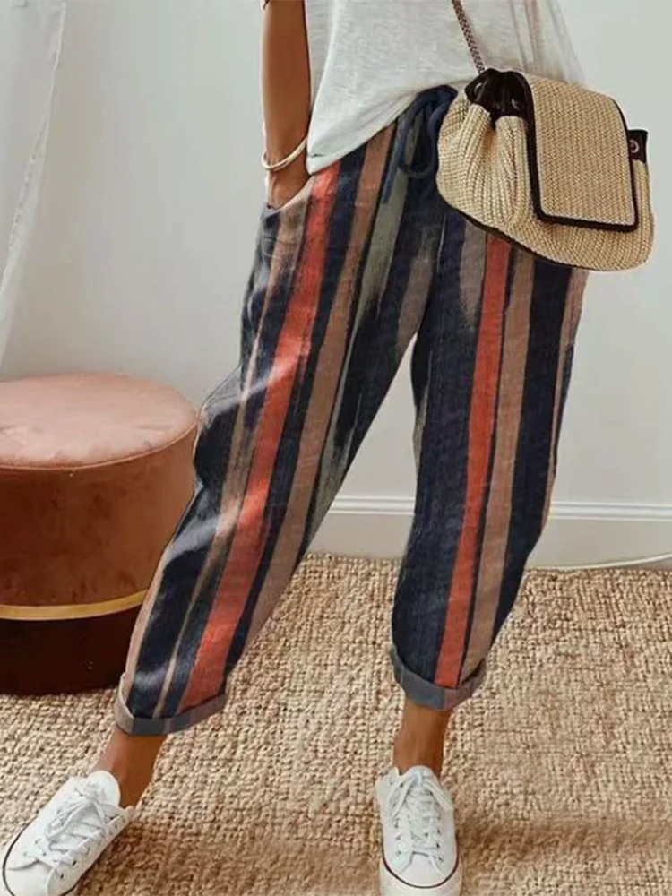 Floral Print Casual Pants for Women by MALEY LifeStyle