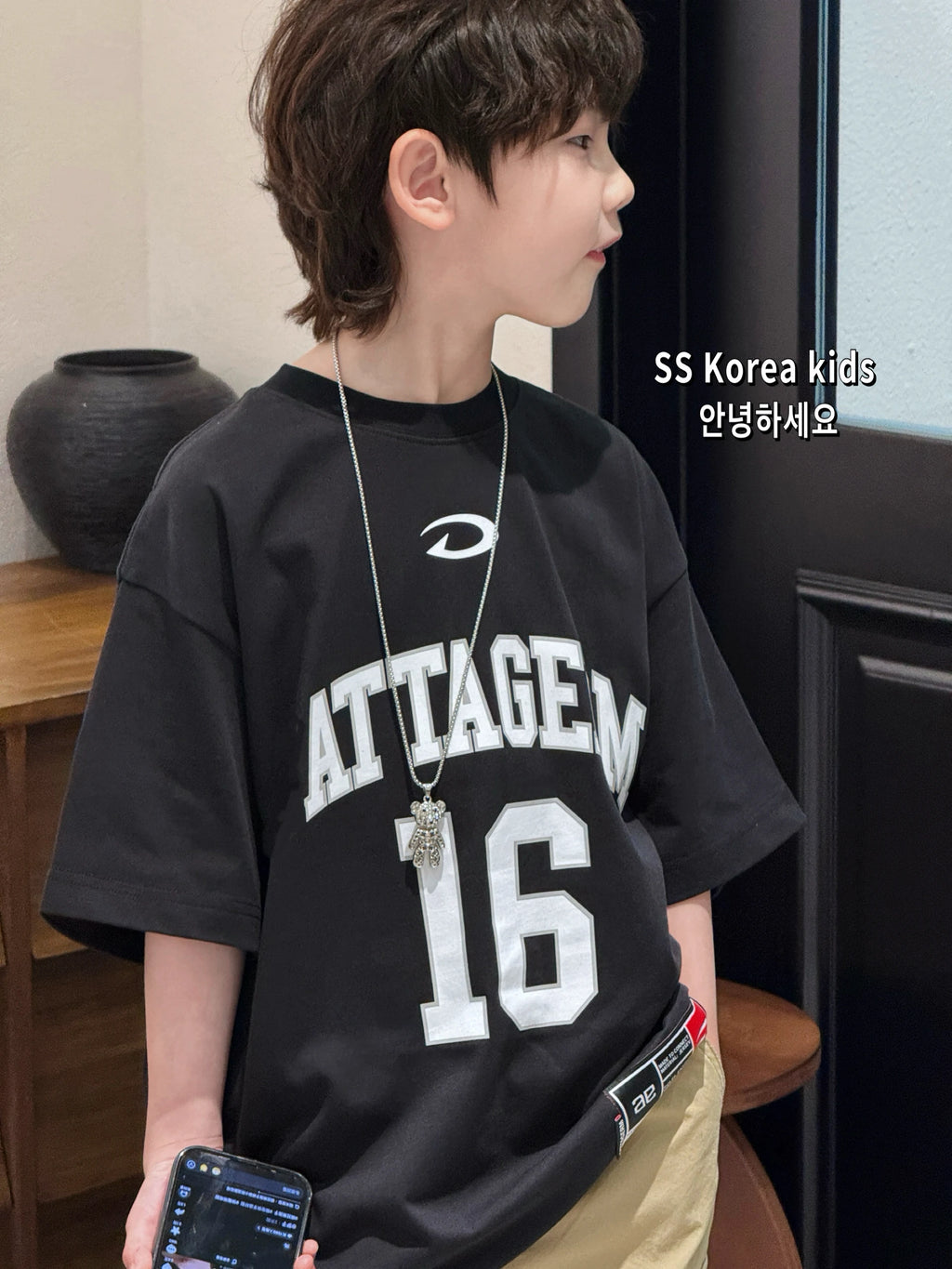 Boys' Short Sleeve T-Shirt in Pure Cotton for Spring Summer