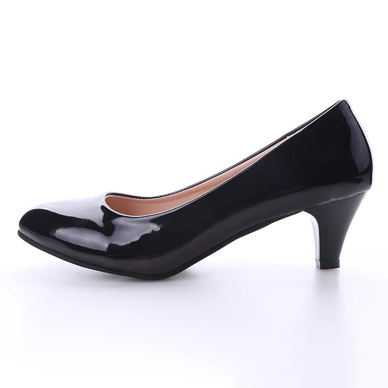 Elegant Medium High Heeled Women's Office Pumps in PU