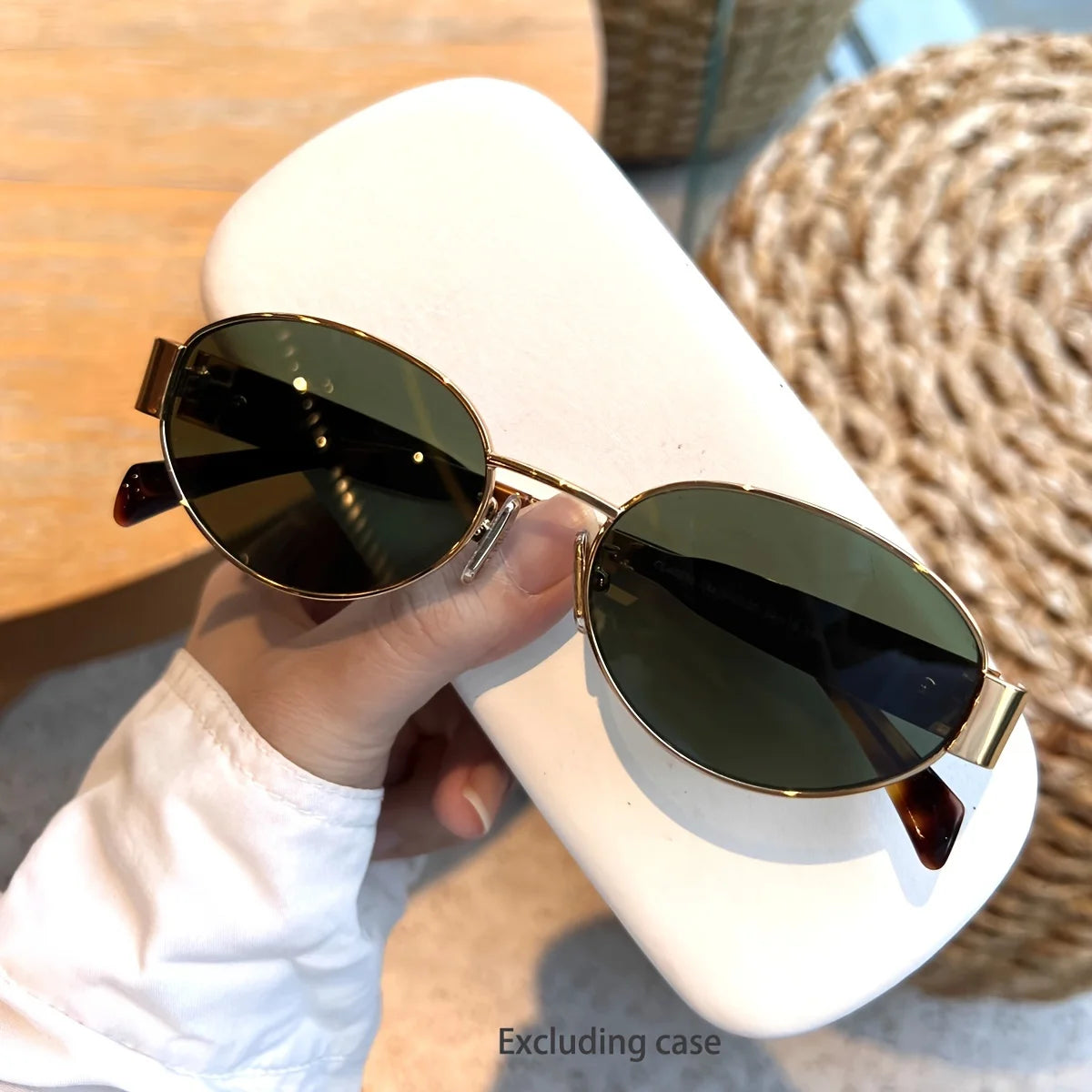 Trendy Oval Sunglasses for Women in Alloy Frame