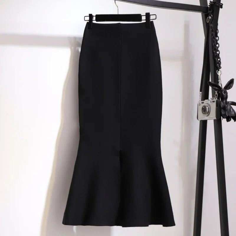 Elegant Midi Skirt for Women in Summer 2025 Korean Style