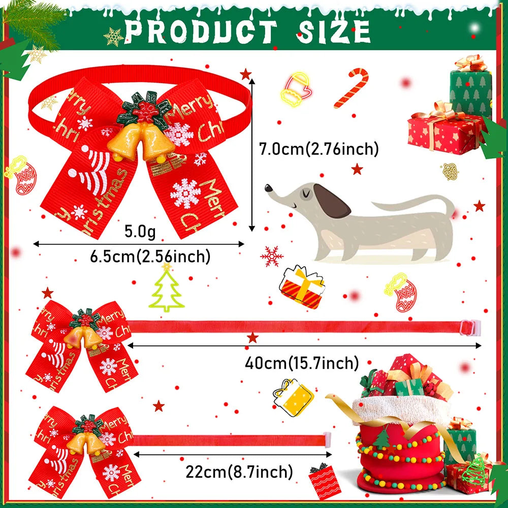Vibrant Christmas Bow Tie Collection for Stylish Dogs