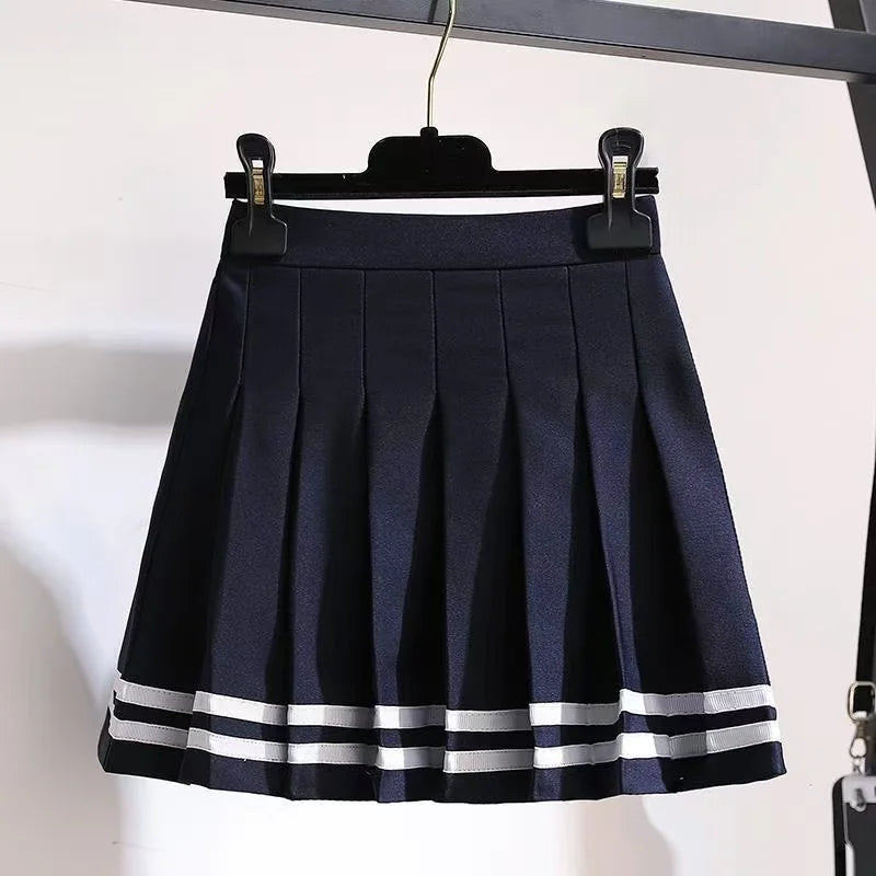 Vintage Plaid Pleated Skirt for Girls Ages 7-13