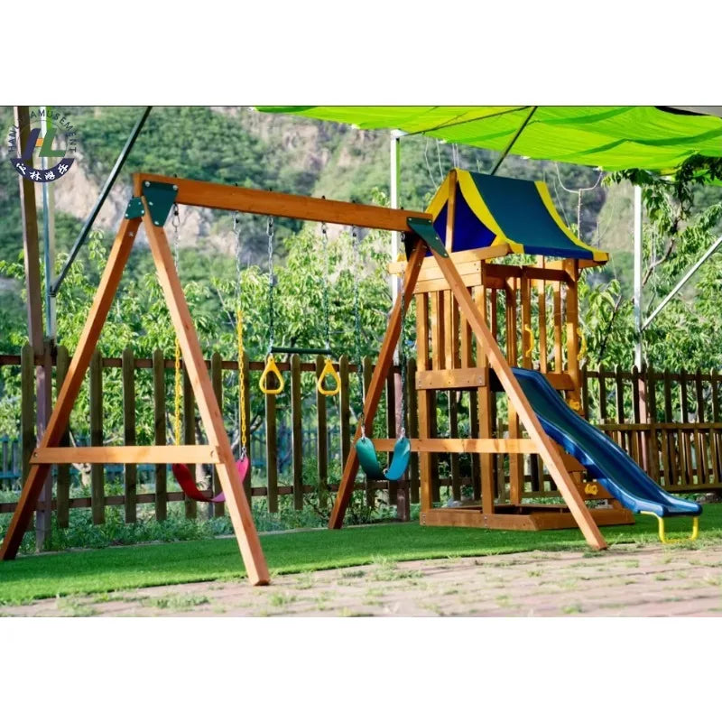 Outdoor Wooden Playhouse for Kids by Hanlin