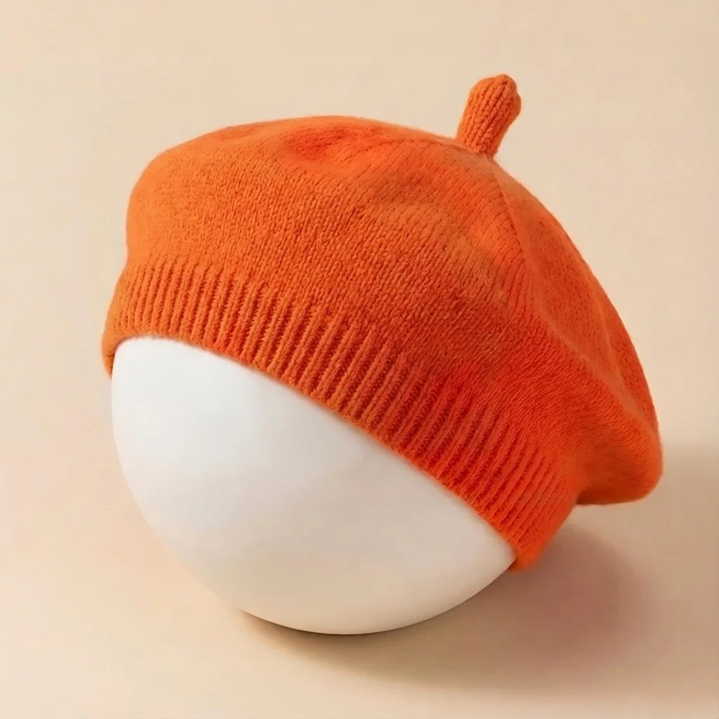 Solid Color Baby Beret Hat for Spring Infant Protection