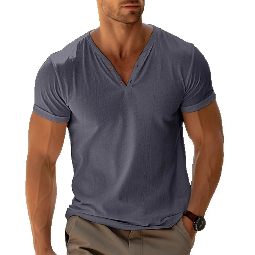 Men's Lightweight Breathable Solid Color Short Sleeve Tee