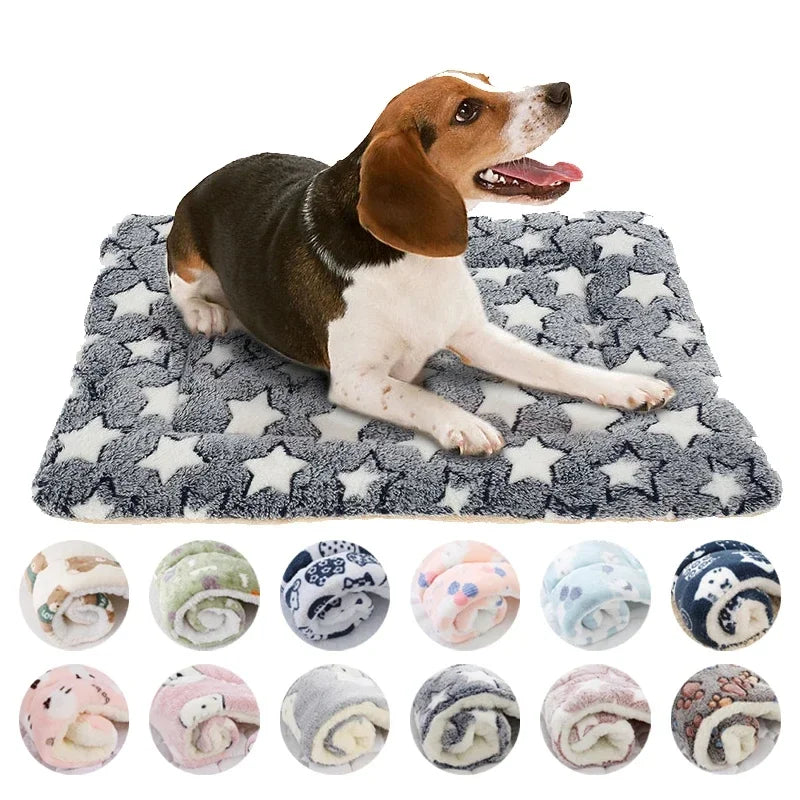 Cozy Plaid Pet Cushion for Dogs and Cats in Coral Velvet
