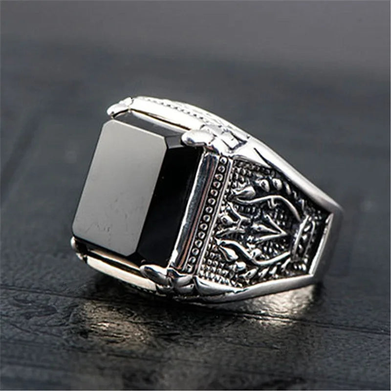 925 Sterling Silver Vintage Big Men Ring for Man Women Beautiful Ring Fashion Wedding Engagement Jewelry Party Women Gifts