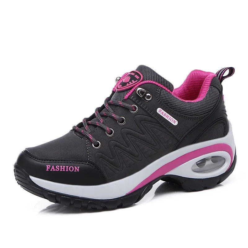 Luxury Women's Platform Sneakers in Microfiber with Lace-Up Closure
