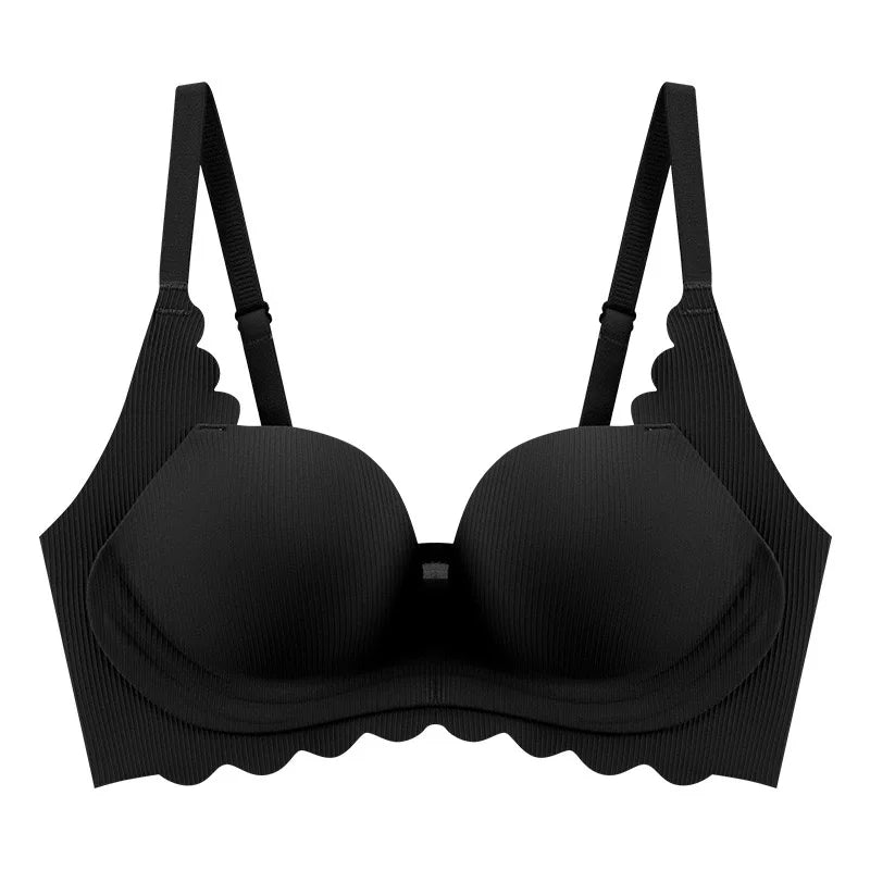 Red Underwear For Women With Small And Flat Chests, Push-up To Make Them Look Bigger, Seamless, Wire-free Bra, Thickened