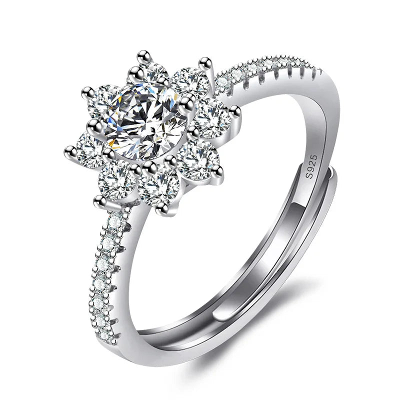 925 Sterling Silver Classic Zircon Ring for Women